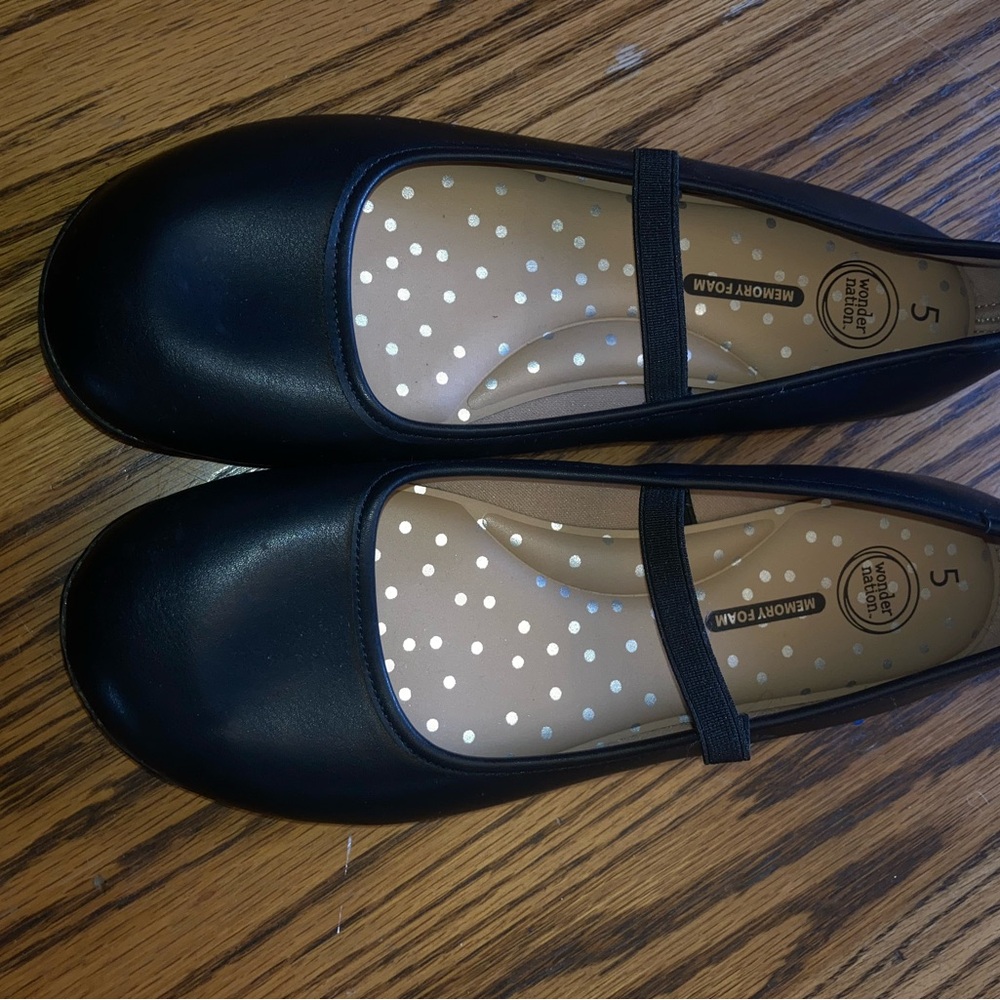 Wonder Nation Black Kids Dress Shoes